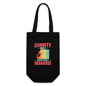 Gravity et moi sommes respectueusement en désaccord avec le bloc - Sac à bouteille - noir - Devant