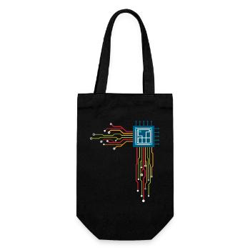 Computer chip - Creative illustration - Gift Bag for Bottles - black - Front