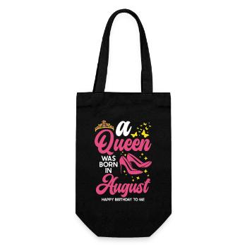 A queen was born in August All the best - Gift Bag for Bottles - black - Front