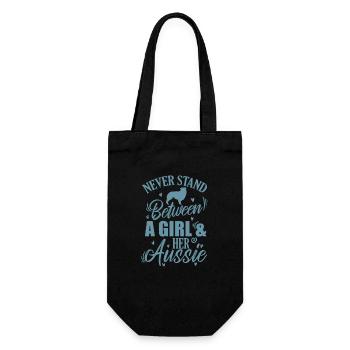 Never Stand between a Girl and her Aussie Dog - Gift Bag for Bottles - black - Front