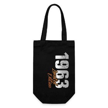 60th birthday 1963 Born 60 years - Gift Bag for Bottles - black - Front