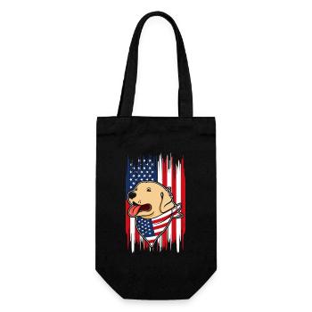 July 4th Dog USA Independence Day - Gift Bag for Bottles - black - Front