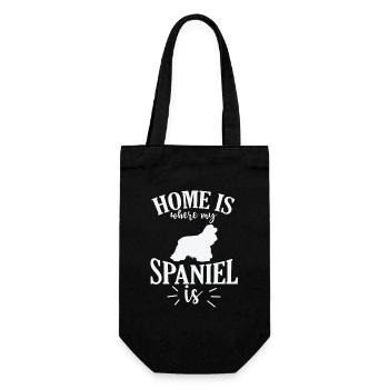 Home is where my Spaniel is Cocker Spaniel Dog - Gift Bag for Bottles - black - Front
