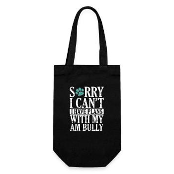 I can't I have Plans with my AM Bully Bulldog - Gift Bag for Bottles - black - Front