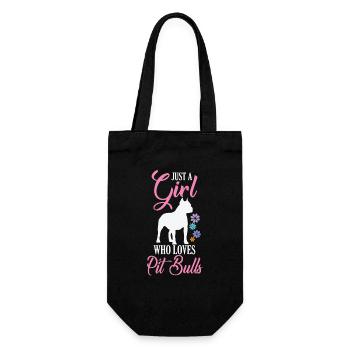 Just a Girl who loves Pit Bulls Haustier - Geschenkbeutel für Flaschen - Schwarz - Vorne