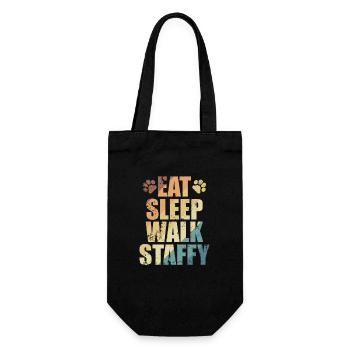 Eat Sleep Walk Staffy Staffordshire Terrier - Gift Bag for Bottles - black - Front