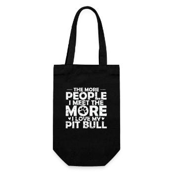 Less People More Pit Bulls Hundeliebe - Geschenkbeutel für Flaschen - Schwarz - Vorne