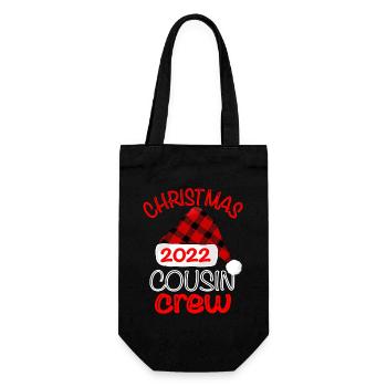 Christmas Cousin Crew - Geschenkbeutel für Flaschen - Schwarz - Vorne