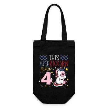 This Americorn is now 4 Unicorn Pony July 4 - Gift Bag for Bottles - black - Front