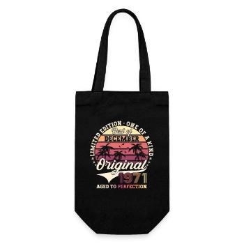 Original December 1971 51st Birthday Gift - Gift Bag for Bottles - black - Front