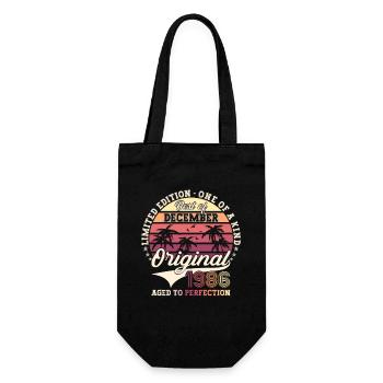 Original December 1986 36th Birthday Gift - Gift Bag for Bottles - black - Front