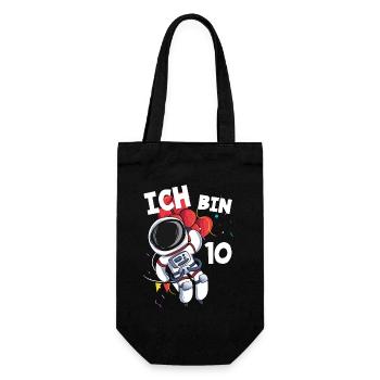 Ich bin 10 Jahre Astronaut 10. Geburtstag - Geschenkbeutel für Flaschen - Schwarz - Vorne