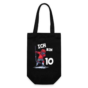 Ich bin 10 Jahre Eishockey 10. Geburtstag - Geschenkbeutel für Flaschen - Schwarz - Vorne