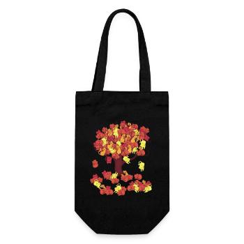 Arbre en Automne perdant ses Feuilles de Chat - Sac à bouteille - noir - Devant