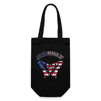 Amerifly 4. Juli Schmetterlingsflügel - Geschenkbeutel für Flaschen - Schwarz - Vorne