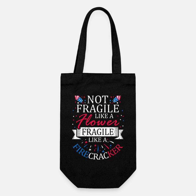 Pas fragile comme une fleur 4 juillet - Sac à bouteille - noir