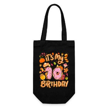 Es Ist Mein 10 Geburtstag Herbst Ahornblatt - Geschenkbeutel für Flaschen - Schwarz - Vorne