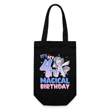 C’est mon 4ème anniversaire magique - Sac à bouteille - noir - Devant