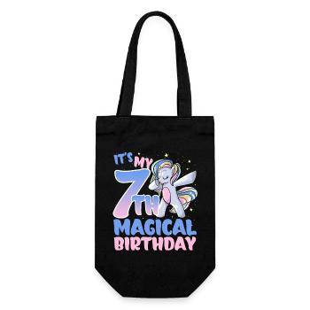 It's my 7th magical birthday - Gift Bag for Bottles - black - Front