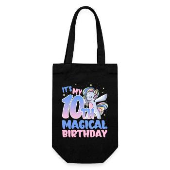 It's my 10th magical birthday - Gift Bag for Bottles - black - Front