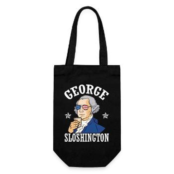 George Sloshington Drink 4. Juli - Geschenkbeutel für Flaschen - Schwarz - Vorne