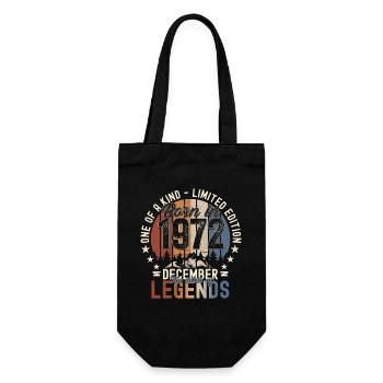 Cadeau original du 50e anniversaire de décembre 1972 - Sac à bouteille - noir - Devant