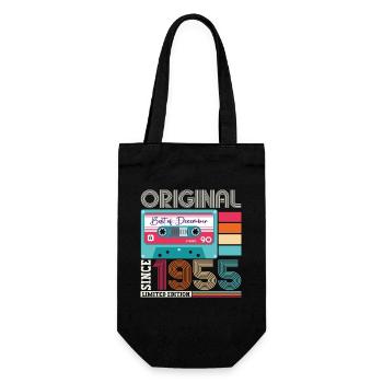 Décembre Né 1955 67e anniversaire cadeau - Sac à bouteille - noir - Devant