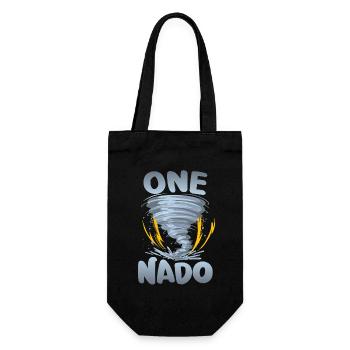 One-nado warning 1st birthday | Tornado - Gift Bag for Bottles - black - Front