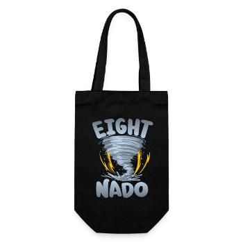 Acht-nado-warn 8th birthday | Tornado - Gift Bag for Bottles - black - Front