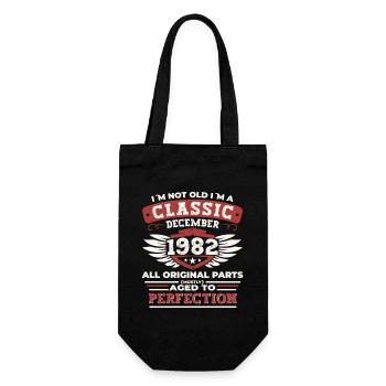 Classique Décembre 1982 - Cadeau de 40e anniversaire - Sac à bouteille - noir - Devant