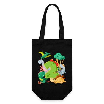 Herd of cute dinosaurs 2nd birthday 2 - Gift Bag for Bottles - black - Front