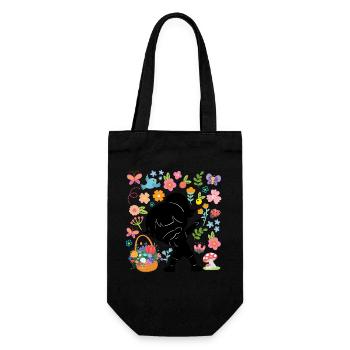 Silhouette Dabbing Girl Hippie Bouquet Spring - Sac à bouteille - noir - Devant