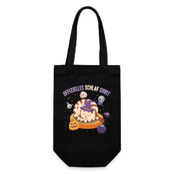 Offizielles Schlaf Shirt Sleepy Holiday Cat - Geschenkbeutel für Flaschen - Schwarz - Vorne