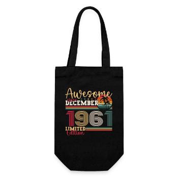 Born December 1961 61st birthday gift - Gift Bag for Bottles - black - Front