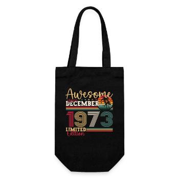Born December 1973 49th birthday gift - Gift Bag for Bottles - black - Front