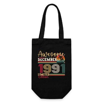 Décembre Né 1991 Cadeau de 31e anniversaire - Sac à bouteille - noir - Devant