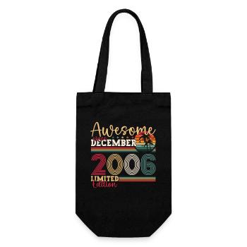 December Year 2006 16th birthday gift - Gift Bag for Bottles - black - Front