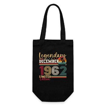 Né en décembre 1962 cadeau de 60e anniversaire - Sac à bouteille - noir - Devant