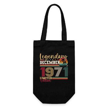 Original December 1971 51st Birthday Gift - Gift Bag for Bottles - black - Front