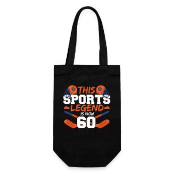Diese Sportlegende Ist Jetzt 60, Eishockeyspiel - Geschenkbeutel für Flaschen - Schwarz - Vorne