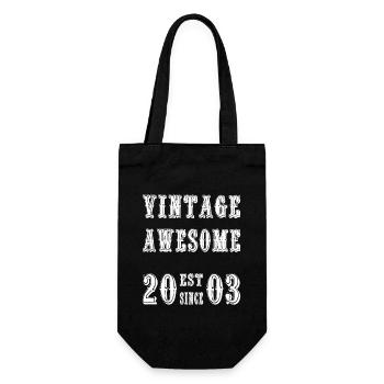 Vintage Awesome EST SINCE 2003 Birthday - Gift Bag for Bottles - black - Front
