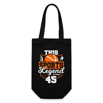 Diese Sportlegende Ist Jetzt 45, Basketballspiel - Geschenkbeutel für Flaschen - Schwarz - Vorne