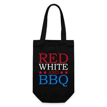 Rot Weiß Und Bbq 4. Juli Unabhängigkeitstag - Geschenkbeutel für Flaschen - Schwarz - Vorne