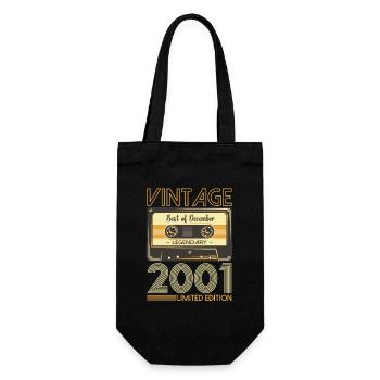 December Year 2001 21st birthday gift - Gift Bag for Bottles - black - Front