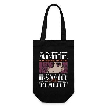 Anime Is My Escape From The Insanity Called - Geschenkbeutel für Flaschen - Schwarz - Vorne