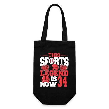 This sports legend is now 34, baseball game - Gift Bag for Bottles - black - Front
