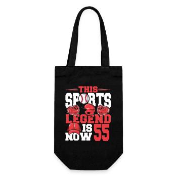 This sports legend is now 55, baseball game - Gift Bag for Bottles - black - Front