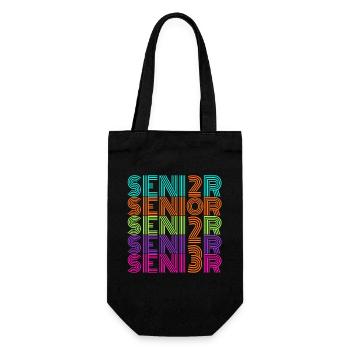 Retro Vintage Neon Senior 2023 | Senior High Gift - Geschenkbeutel für Flaschen - Schwarz - Vorne