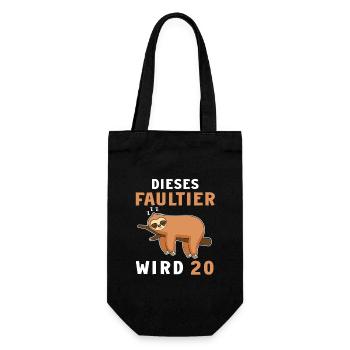 Lustiger Faultier 20 Geburtstag 20 Jahre Spruch - Geschenkbeutel für Flaschen - Schwarz - Vorne