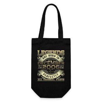 December Year 2006 16th birthday Legend Man - Gift Bag for Bottles - black - Front